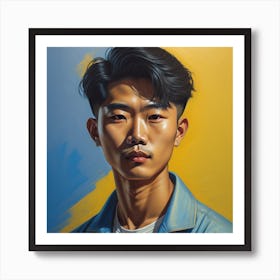 Enchanting Realism, Paint a captivating portrait of young, beautiful korean man 1, that showcases the subject's unique personality and charm. Generated with AI, Art Style_V4 Creative, Negative Promt: no unpopular themes or styles, CFG Scale_10.0, Step Scale_50. Art Print