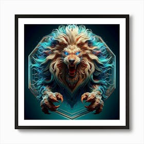 Ferocious Lion Art Print