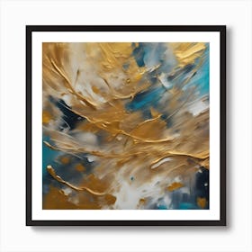 Abstract Gold Painting Art Print