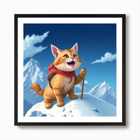 Cat on Everest Art Print