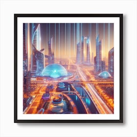 Futuristic City V2 Art Print