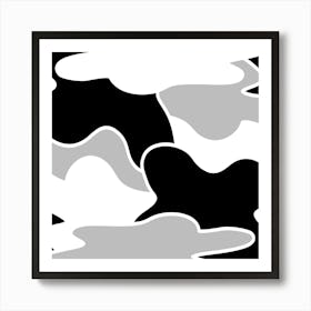 Black And White Camouflage Art Print