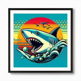 Shark In The Sea Art Print