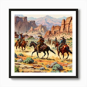 Cowboys In The Desert Art Print