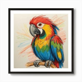 Colorful Parrot 55 Art Print