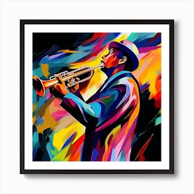 Jazz Musician Playing Trumpet Art Print