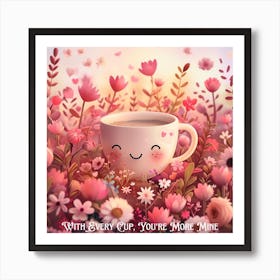 Love Coffee Cup Valentine Art Print