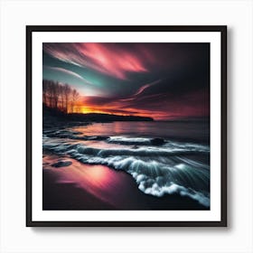 Sunset On The Beach 861 Art Print