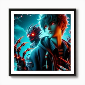 Boy In A Video Game Art Print