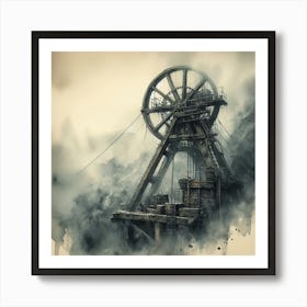 Miner'S Wheel Art Print