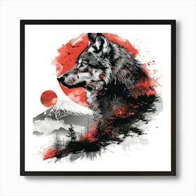 Wolf In The Moonlight 8 Art Print