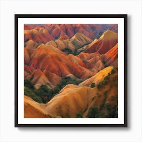 Chinese Painted Mountains Art Print