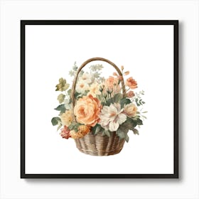 Basket Of Flowers.3 Art Print