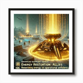 A Futuristic Sci Fi Scene Focusing On The Energy R Art Print