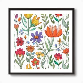 Watercolor Flowers 12 Art Print