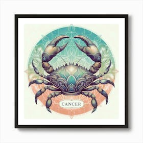 Cancer Zodiac Sign, Water Element, The Crab Art Print