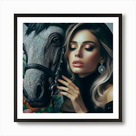 Girl With A Horse 2 Art Print