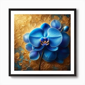 Blue Orchid Flower Art Print