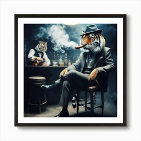 Tiger Smoking Cigar 1 Art Print
