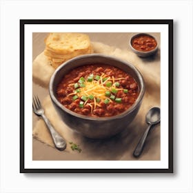 200853 Bowl Of Hearty Chili With Tender Chunks Of Beef, R Xl 1024 V1 0 Art Print