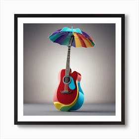 Rainbow Acoustic Guitar Art Print