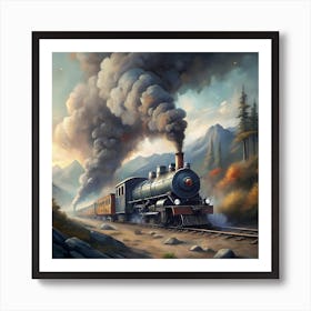 Train On The Tracks Art Print