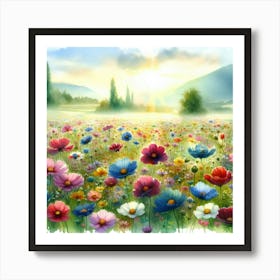 Poppies In The Meadow Art Print