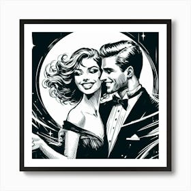 Happy couple 12 Art Print