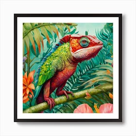 Lizard In The Jungle Art Print
