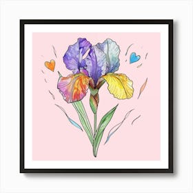 Rainbow Iris Art Print