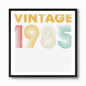 Vintage 1985 37th Birthday Gift Men Women 37 Years Old Art Print