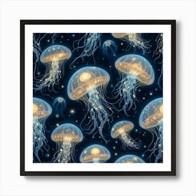 Jellyfish In The Sea Art Print