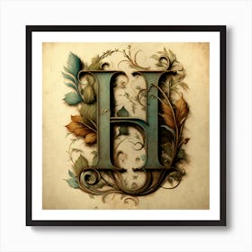 Letter H 1 Art Print