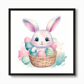 Easter Bunny In Basket 1 Art Print