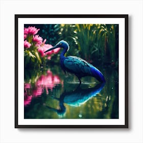 Tropical Blue Bird Art Print