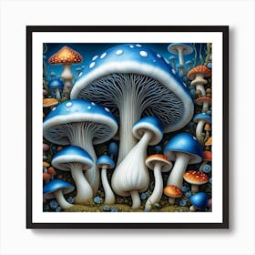 Garden Shrooms Art Print