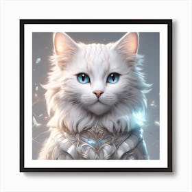 White Cat With Blue Eyes Art Print