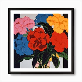 Impatiens 3 Pop Art Illustration Square Art Print