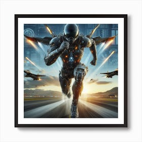 Futuristic Man Running 21 Art Print