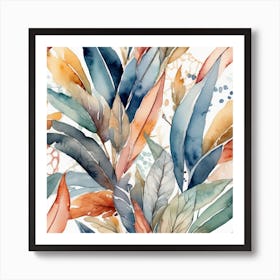 Watercolor Leaves Art Print