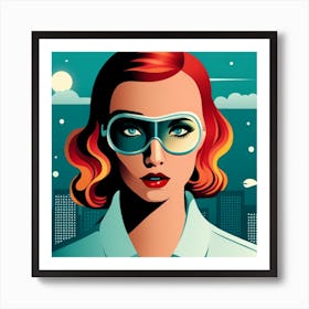 Girl In Glasses Art Print