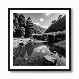 Black And White Bridge Art Print