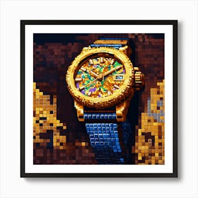 Pixel Art Of An Expensive Watch Art Print