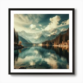 Lake In The Mountains Art Print
