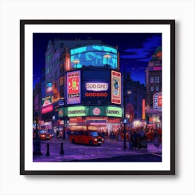 Professorhead Japandi Version Of Picadilly Circus At Night Caf1f414 485b 4d0b 956d 7851dbd4be28 Art Print