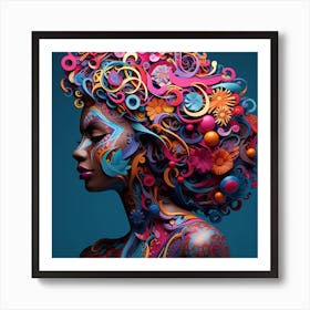 Abstract Portrait Of A Woman 3 Art Print