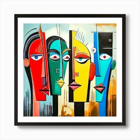 Four Faces Art Print