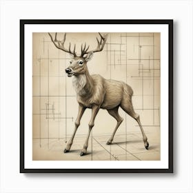 Deer Drawing 10 Art Print