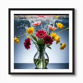 Flowers Under Water Art Print