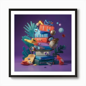 Pile Of Books Art Print